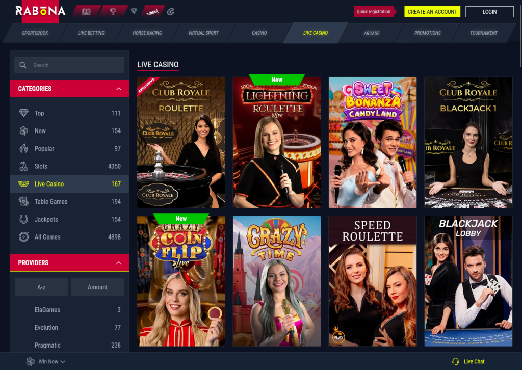 rabona casino website